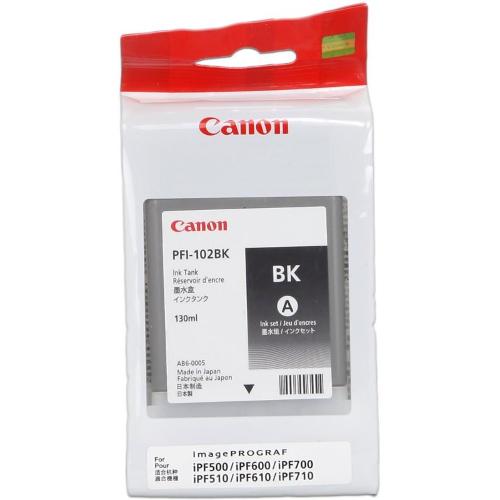 ORIGINALE Canon Cartuccia d'inchiostro nero PFI-102bk 0895B001 130ml mod.  PFI-102bk 0895B001 EAN 4960999299778