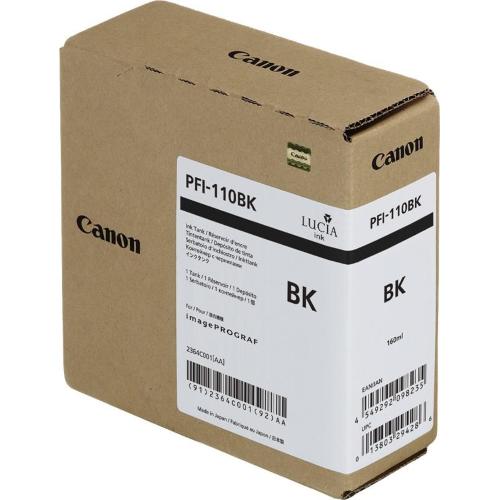 ORIGINALE Canon Cartuccia d'inchiostro nero PFI-110bk 2364C001 160ml mod.  PFI-110bk 2364C001 EAN 4549292098235