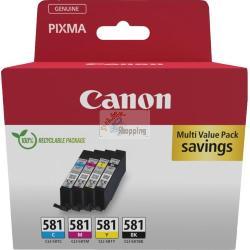 ORIGINALE Canon Multipack nero / ciano / magenta / giallo CLI-581 2103C007 ~1503 Pagine mod.  CLI-581 2103C007 EAN 8714574679167