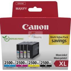 ORIGINALE Canon Multipack nero / ciano / magenta / giallo PGI-2500 XL 9254B010 ~7070 Pagine mod.  PGI-2500 XL 9254B010 EAN 8714574679006