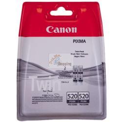ORIGINALE Canon Multipack nero PGI-520BK Twin 2932B012 Cartuccie d´inchiostro, Confezione doppia mod.  PGI-520BK Twin 2932B012 EAN 8714574564333