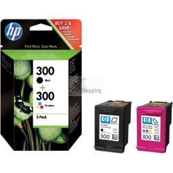 ORIGINALE HP Multipack nero / differenti colori CN637EE 300 2 cartucce d' inchiostro HP 300: CC640EE + CC643EE mod.  CN637EE 300 EAN 884962770160