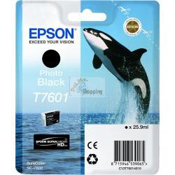 ORIGINALE Epson Cartuccia d'inchiostro Nero (Foto) C13T76014010 T7601 25,9ml UltraChrome HD mod.  C13T76014010 T7601 EAN 8715946539065