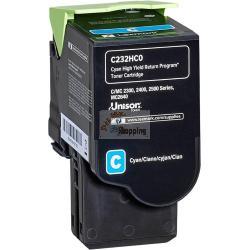 ORIGINALE Lexmark toner ciano C232HC0 C/MC2325/2425/2535 ~2300 Pagine mod.  C232HC0 C/MC2325/2425/2535 EAN 734646667098