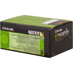 ORIGINALE Lexmark toner giallo 802XY 80C2XY0 ~4000 Pagine cartuccia di stampa riutilizzabile mod.  802XY 80C2XY0 EAN 734646481359