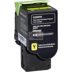 ORIGINALE Lexmark toner giallo C232HY0 C/MC2325/2425/2535 ~2300 Pagine mod.  C232HY0 C/MC2325/2425/2535 EAN 734646667111