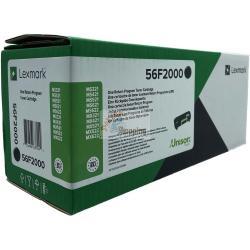ORIGINALE Lexmark toner nero 56F2000 MX522/MS621 ~6000 Pagine mod.  56F2000 MX522/MS621 EAN 734646637244