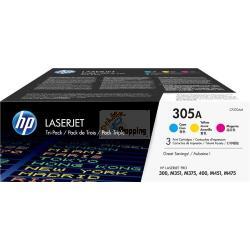 ORIGINALE HP Multipack ciano / magenta / giallo CF370AM 305A CE411A + CE412A + CE413A mod.  CF370AM 305A EAN 887111403049