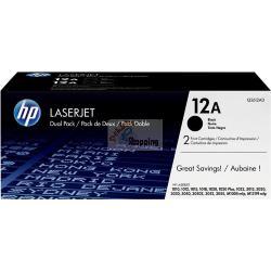 ORIGINALE HP Multipack nero Q2612AD 12A confezione doppia a 2.000 p. mod.  Q2612AD 12A EAN 883585537525