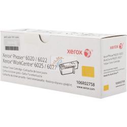 ORIGINALE Xerox toner giallo 106R02758 WorkCentre 6027 ~1000 Pagine standard mod.  106R02758 WorkCentre 6027 EAN 095205862799