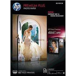 ORIGINALE HP Carta Bianco CR672A Premium Plus 20 fogli, DIN A4, premio più carta fotografica lucido mod.  CR672A Premium Plus EAN 886111138876