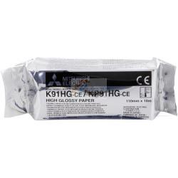 ORIGINALE Mitsubishi Carta Bianco K91HG KP91HG-CE Carta termica, Bobina, 110mm x 18m mod.  K91HG KP91HG-CE EAN 082400026033