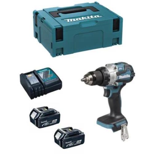 Trapano a Percussione MAKITA DHP489RTJ (2 x 5,0 Ah + DC18RC + MAKPAC 2)