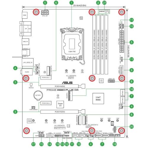 ASUS PRIME B660-Plus D4 (1700) (D) mod.  90MB18X0-M1EAY0 EAN 4711081523017