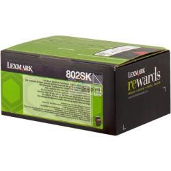 ORIGINALE Lexmark toner nero 802SK 80C2SK0 ~2500 Pagine cartuccia di stampa riutilizzabile mod.  802SK 80C2SK0 EAN 734646481298
