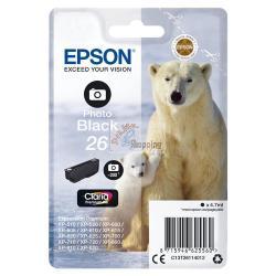 ORIGINALE Epson Cartuccia d'inchiostro Nero (Foto) C13T26114012 26 ~200 Pagine 4,7ml standard mod.  C13T26114012 26 EAN 8715946518923