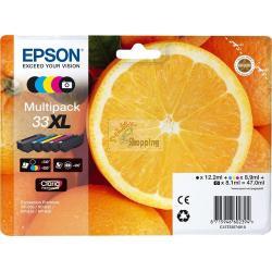 ORIGINALE Epson Multipack nero / ciano / magenta / giallo / Nero (Foto) C13T33574011 33 XL 5 Cartucce d'inchiostro: T3351 + T3361 + T3362 + T3363 + T3364 mod.  C13T33574011 33 XL EAN 8715946645292