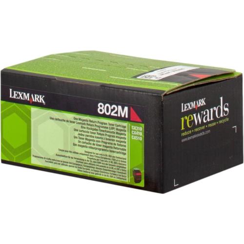 ORIGINALE Lexmark toner magenta 802M 80C20M0 ~1000 Seiten cartuccia di stampa riutilizzabile mod. 802M 80C20M0 EAN 734646475624