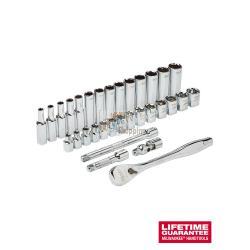 Set metrico di cricchetto e bussole da 3/8" (32 pezzi) Milwaukee