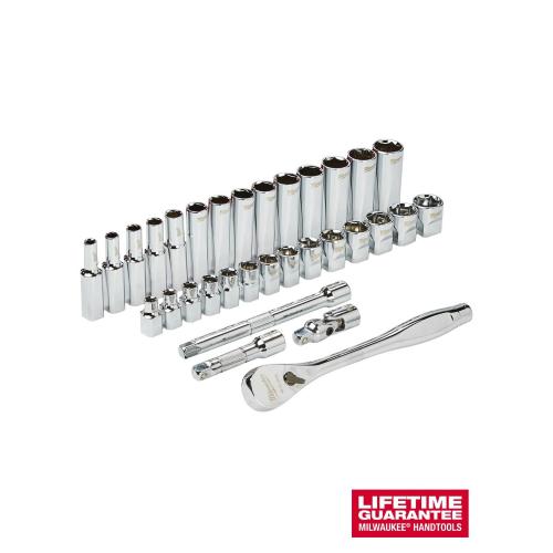Set metrico di cricchetto e bussole da 3/8" (32 pezzi) Milwaukee