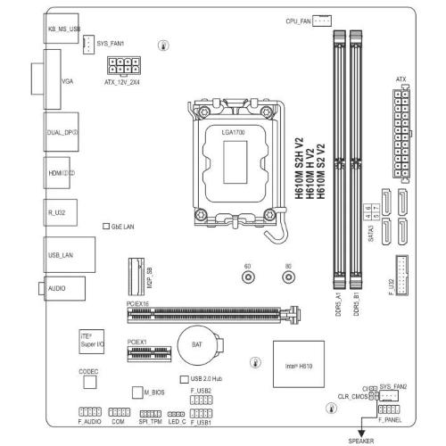 Gigabyte GA-H610M S2H V2 (1700) (D) mod. H610M S2H V2 EAN 4719331859817