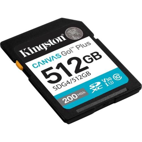 Kingston Canvas Go! Plus Gen4 R200/W160 SDXC 512GB, UHS-I U3, Class 10
