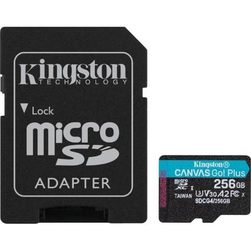 Kingston 256GB microSDXC Canvas Go Plus Gen4 200MB/s A2 U3 V30 Card + Adapter Mod. SDCG4/256GB