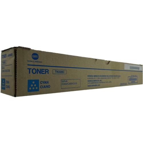 ORIGINALE Konica Minolta toner ciano AAV8450 TN328C ~28000 Pagine mod.  AAV8450 TN328C EAN 2200000046253