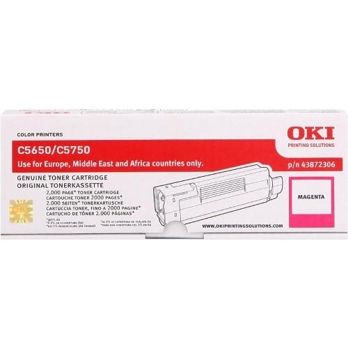 ORIGINALE OKI toner magenta 43872306 C5650/5750 ~2000 Pagine 43872306 C5650/5750 EAN 5031713039785