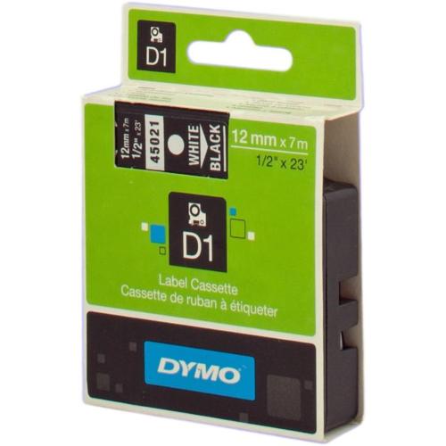 ORIGINALE DYMO Nastro Bianco su nero S0720610 45021 12mm x 7m, Standard-D1-ruolo S0720610 45021 EAN 5411313450218