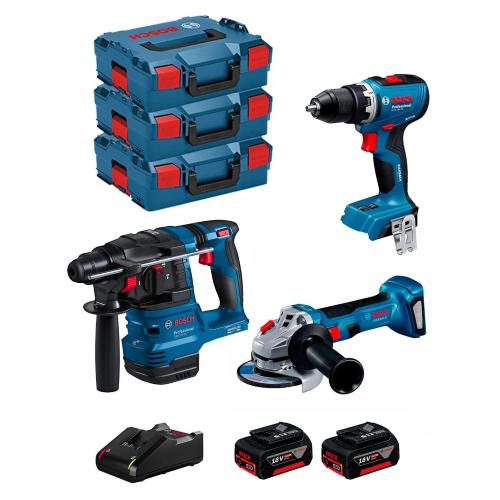 BOSCH Kit 0615A5009G (GSR 18V-65 + GBH 18V-22 + GWS 18V-8 + 2 x 5,0 Ah + GAL18V-40 + 3 x L-Boxx 136)