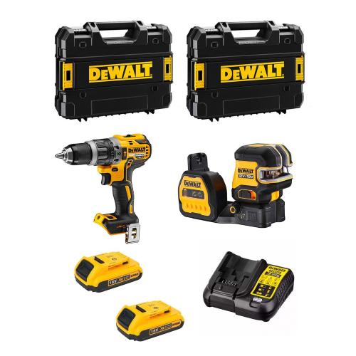 DeWALT Kit MTPROF01 (DCD796 + DCE088NG18 + 2 x 2,0 Ah + DCB107 + 2 x TSTAK II)