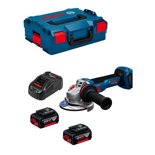 Smerigliatrice Angolare BOSCH GWS 18V-11 125mm (2 x 5,0 Ah + GAL1880CV + L-Boxx 136)