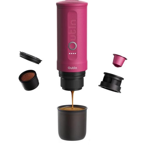 OUTIN NANO MACCHINA DA CAFFÃ¨ ESPRESSO, ROSA MOD. OTEM-01-CR EAN 1240000016444