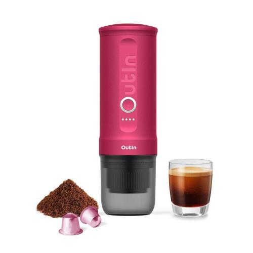 OUTIN NANO MACCHINA DA CAFFÃ¨ ESPRESSO, ROSA MOD. OTEM-01-CR EAN 1240000016444