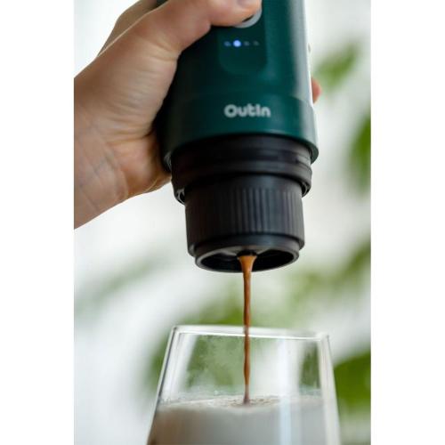 OUTIN NANO MACCHINA DA CAFFÃ¨ ESPRESSO, VERDE BLU MOD. OTEM-01-TEAL EAN 1240000016406