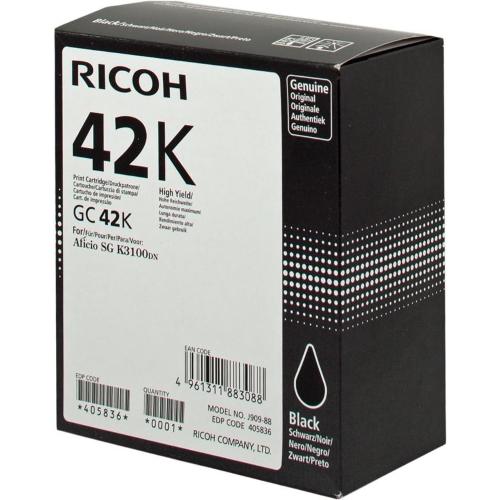 ORIGINALE Ricoh cartuccia gelo nero GC 42 bk 405836 ~10000 Pagine GC 42 bk 405836 EAN 4961311883088