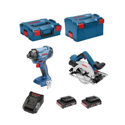 BOSCH Kit 18V BSK182D2A (GDR 18V-160 + GKS 18-57 G + 2 x 2,0 Ah + AL1820 + L-Boxx 136 + L-Boxx 238)