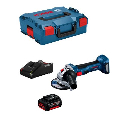 Smerigliatrice Angolare BOSCH GWS 18V-7 (1 x 5,0 Ah + GAL18V-40 + L-Boxx 136)