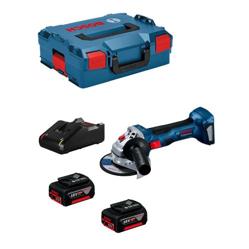 Smerigliatrice Angolare BOSCH GWS 18V-7 (2 x 4,0 Ah + GAL18V-40 + L-Boxx 136)