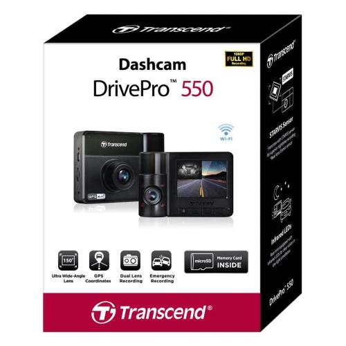 TRANSCEND DRIVEPRO 550 DUAL 1080 2 LENTI INCL. 64GB MICROSDXC MOD. TS-DP550B-64G EAN 760557847755