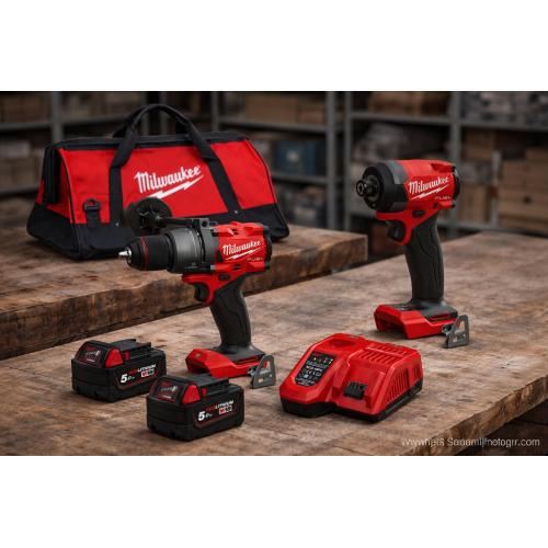MILWAUKEE Kit MWK202BAG (M18FID3 + M18FPD3 + 2 x 5,0 Ah + M12-18FC + Borsa)