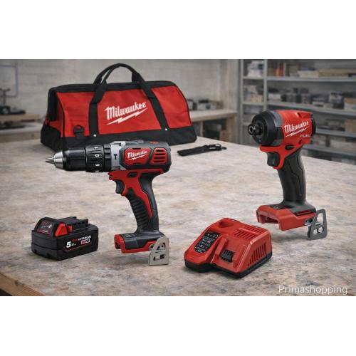 MILWAUKEE Kit MWK201BAG (M18FID3 + M18BPD + 2 x 5,0 Ah + M12-18FC + Borsa)