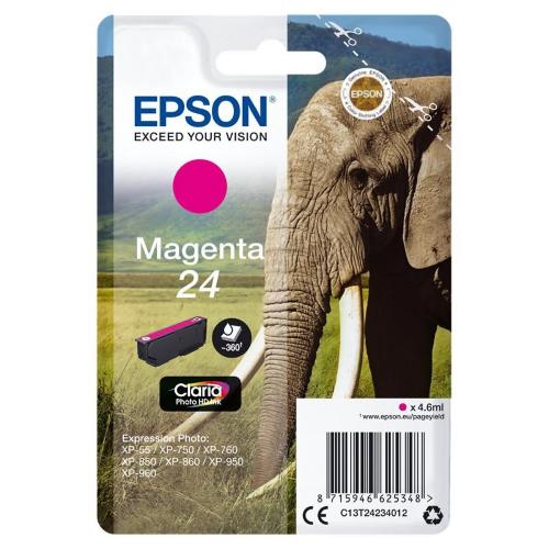 ORIGINALE Epson Cartuccia d'inchiostro magenta C13T24234012 24 ~360 Pagine 4,6ml C13T24234012 24 EAN 8715946519142