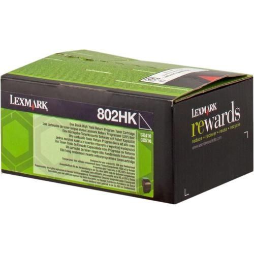ORIGINALE Lexmark toner nero 802HK 80C2HK0 ~4000 Pagine cartuccia di stampa riutilizzabile 802HK 80C2HK0 EAN 734646477918