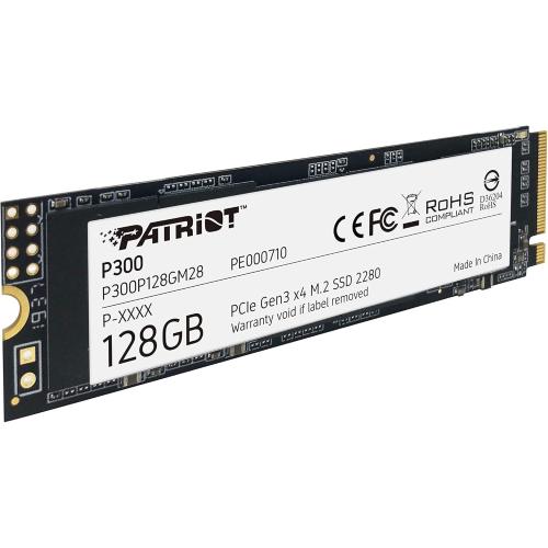 Patriot P300 M.2 2280 PCIe gen 3x4 NVMe SSD 128GB Unitá a Stato Solido interno SSD a Basso Consumo - Velocità Lettura e Scrittura Sequenziale Fino a 1600 MB/s e 600 MB/s