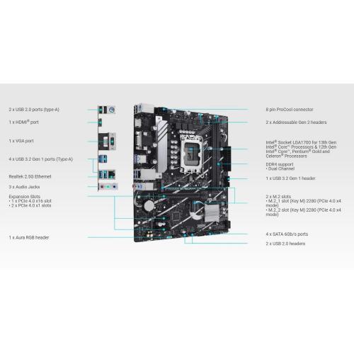 ASUS Prime B760M-K D4 mod. 90MB1DS0-M1EAY0