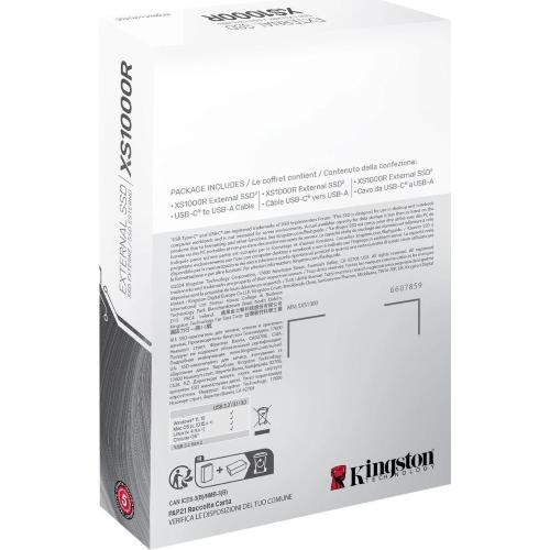 Kingston XS1000 Portable SSD 1TB, USB-C 3.1, Red Mod. SXS1000R/1000G