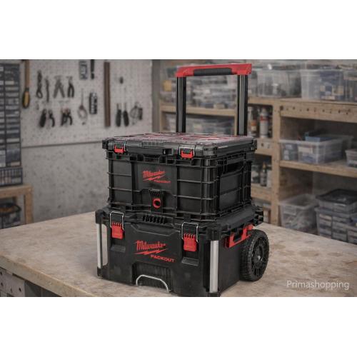 Milwaukee Packout set 3 pezzi rosso, modulo portaoggetti impilabile