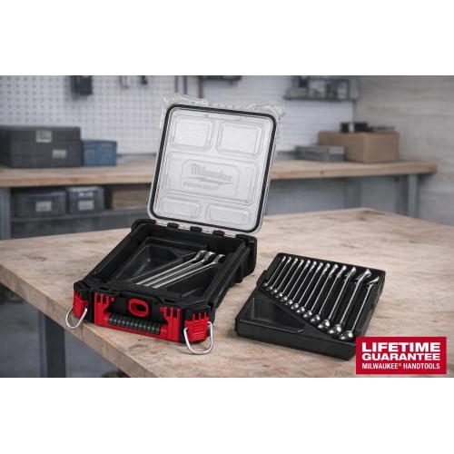 Set Milwaukee packout organiser compatto con chiavi combinate maxbite 15 pezzi